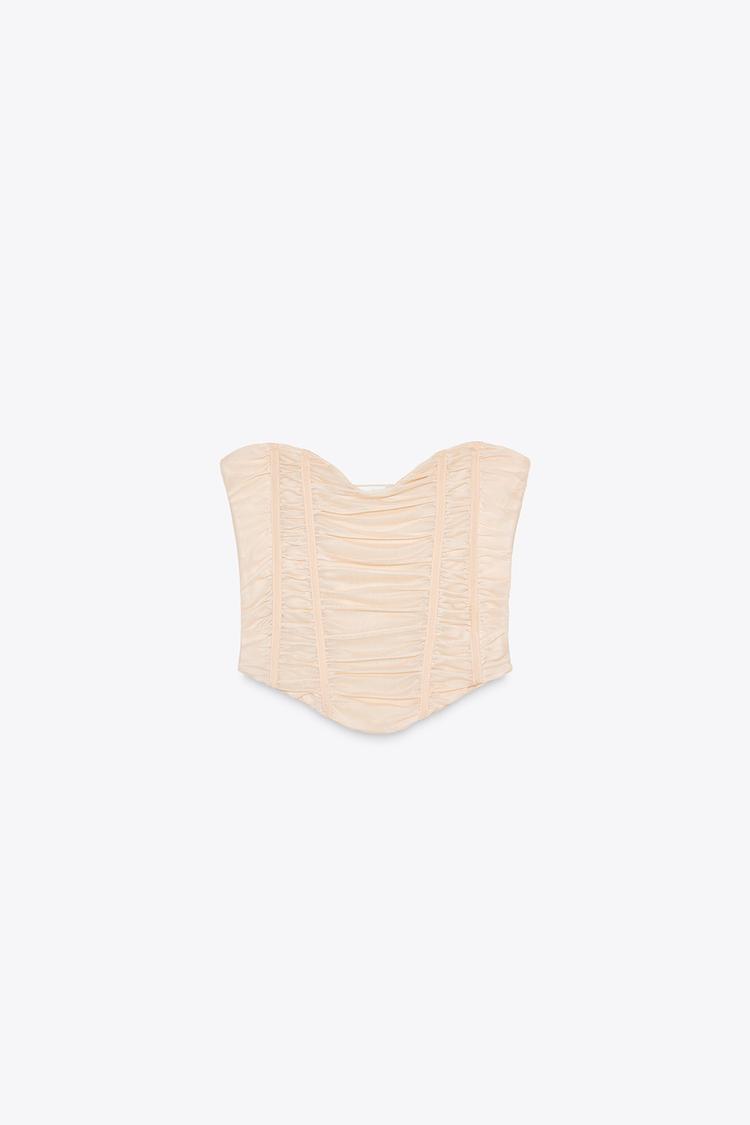 Gathered Tulle Corset Top