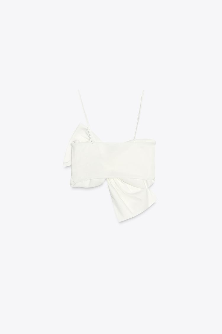 Kora Bow Crop Top In White