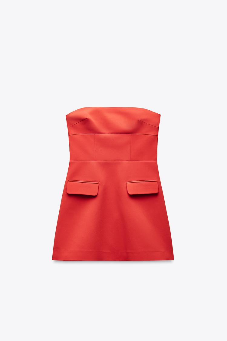 Strapless Dress With Lapels