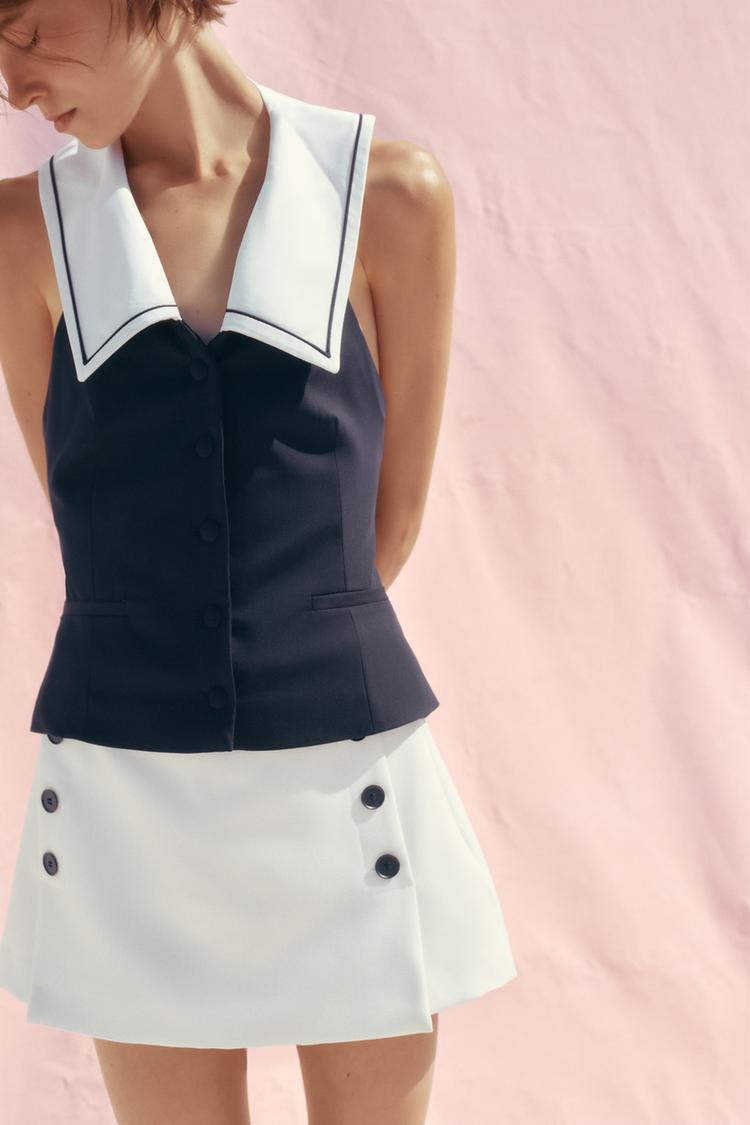 White Buttoned Skorts