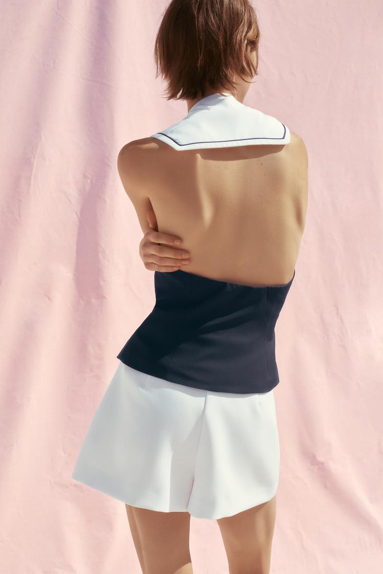 White Buttoned Skorts