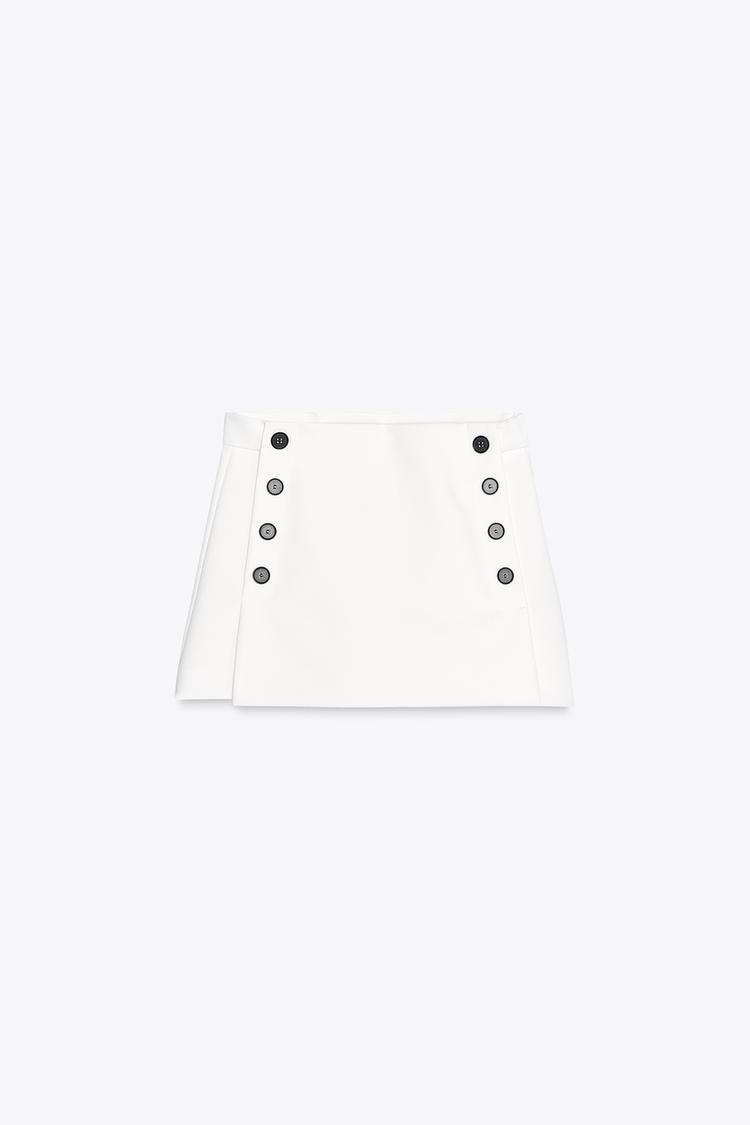 White Buttoned Skorts