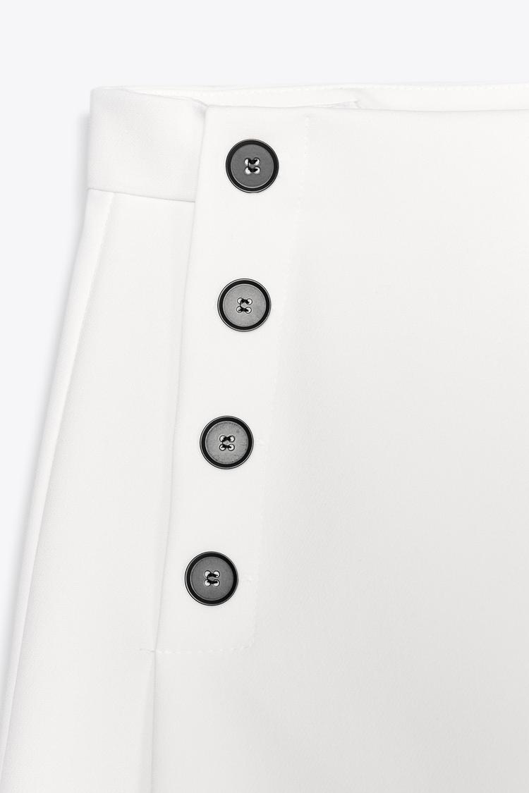 White Buttoned Skorts