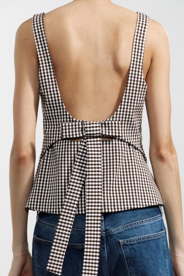 Priscilla Check Top