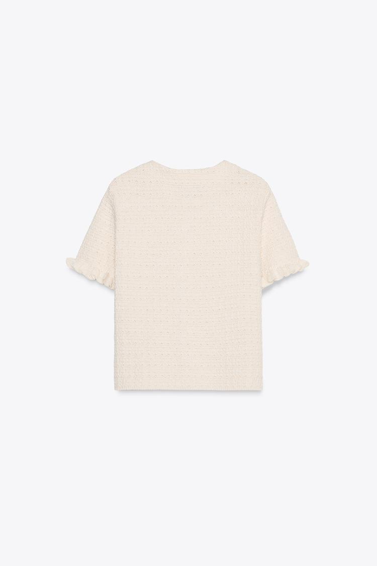 Ruffled Summer Top In Cream