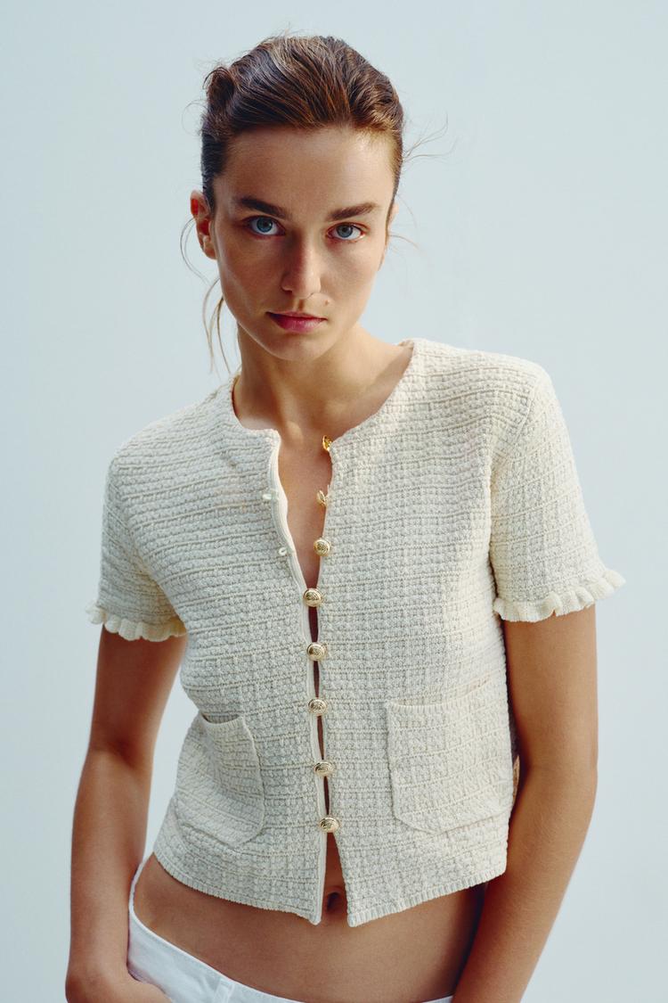Ruffled Summer Top In Cream