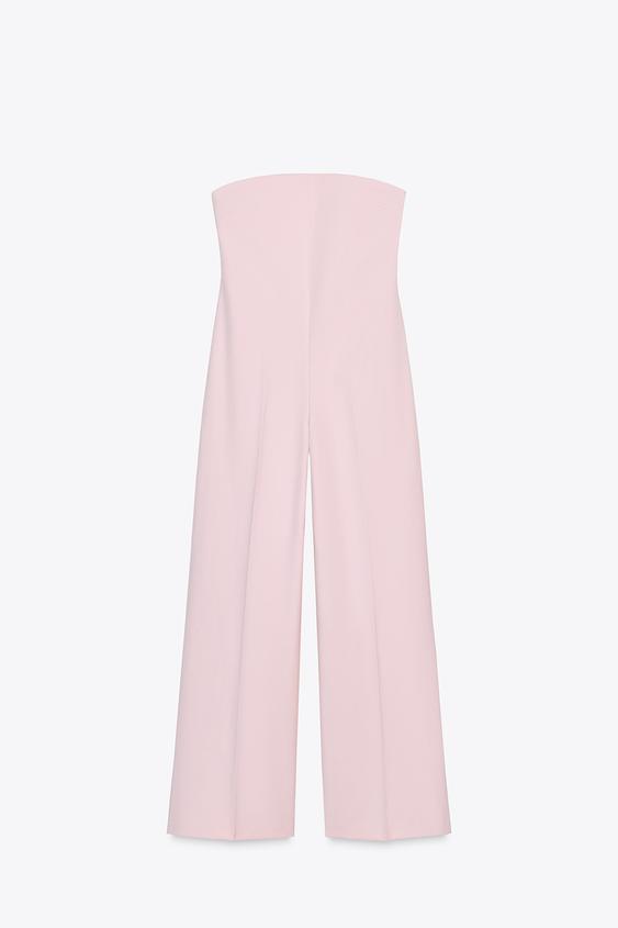Pink Strapless Jumpsuit