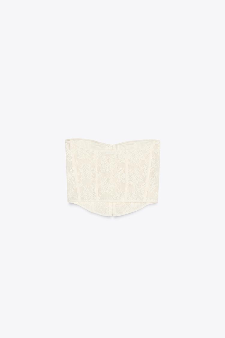 Cream Lace Corset Top