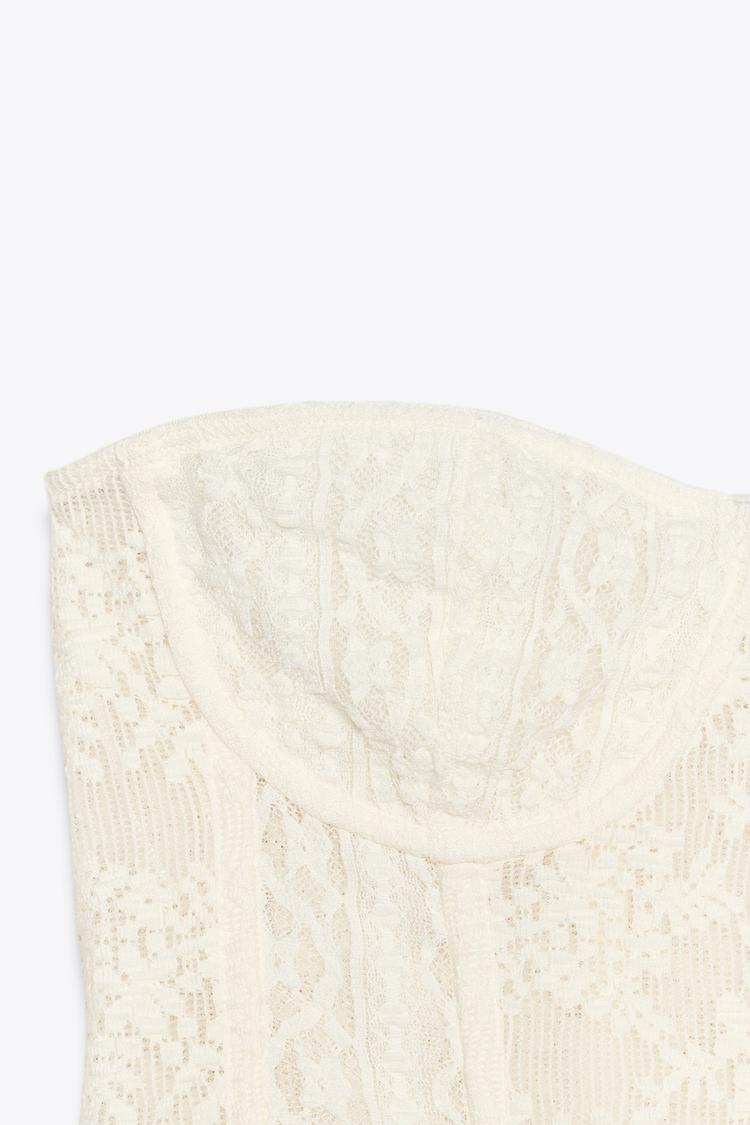 Cream Lace Corset Top