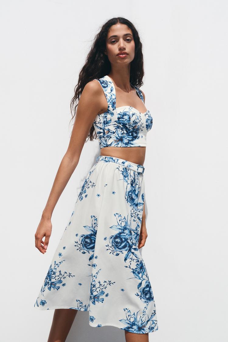 Floral Top And Skirt Co-Ord Set