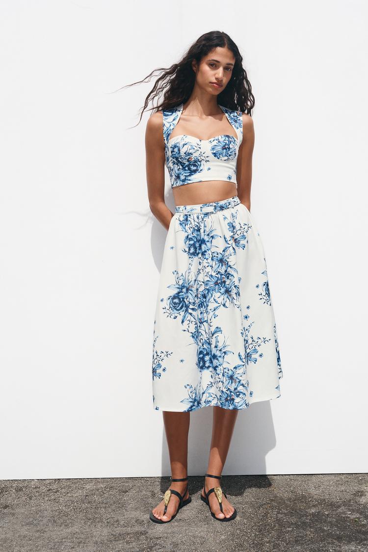Floral Top And Skirt Co-Ord Set