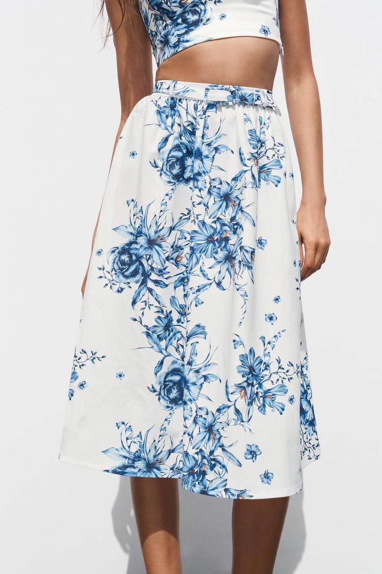 Floral Top And Skirt Co-Ord Set