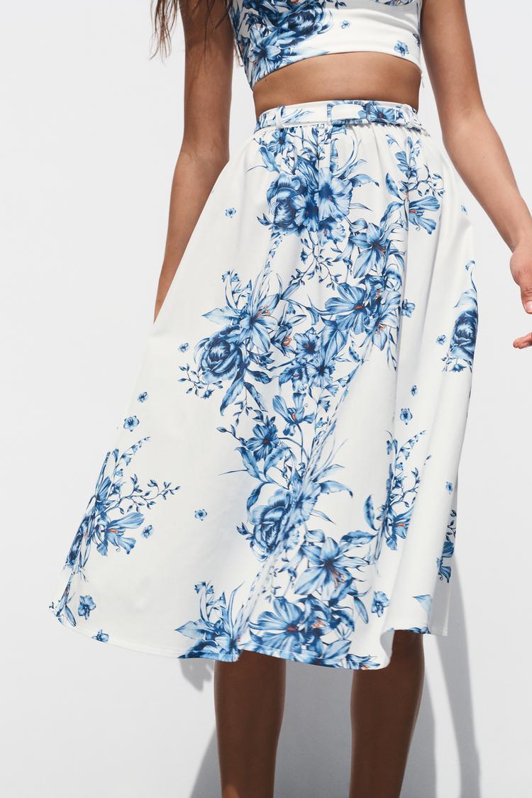 Floral Top And Skirt Co-Ord Set