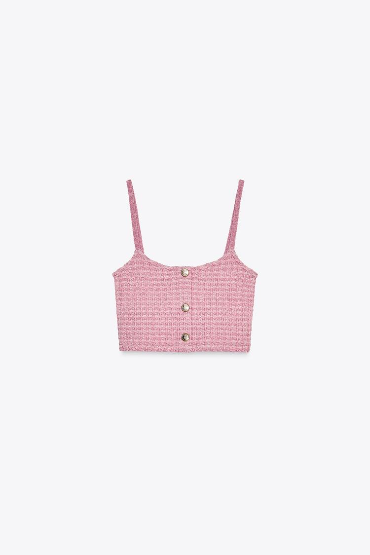 Pink Stretch Top And Skirt Co-Ord Set