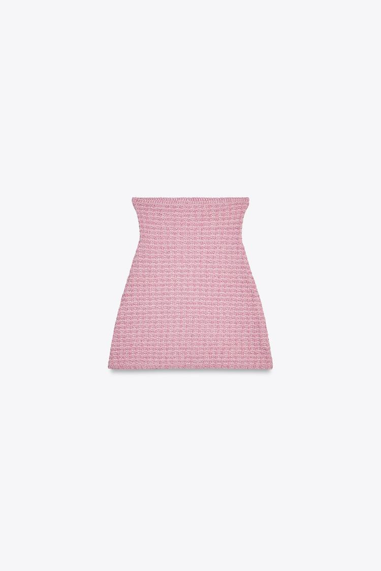 Pink Stretch Top And Skirt Co-Ord Set