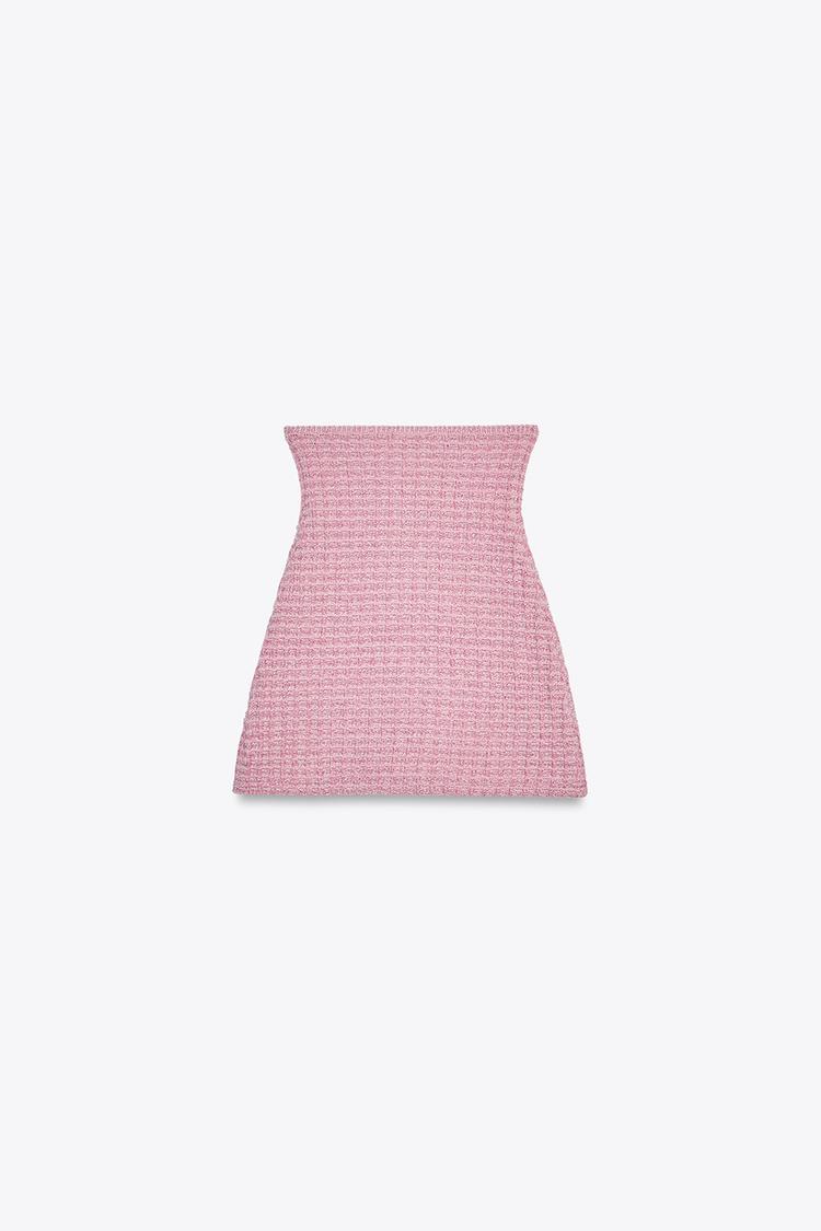 Pink Stretch Top And Skirt Co-Ord Set