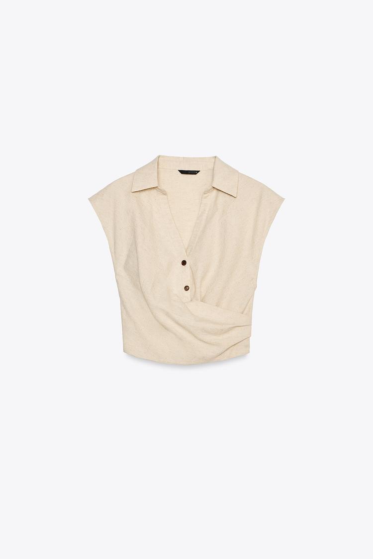 Linen Top And Skirt Co-Ord Set