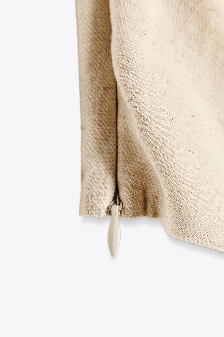 Linen Top And Skirt Co-Ord Set