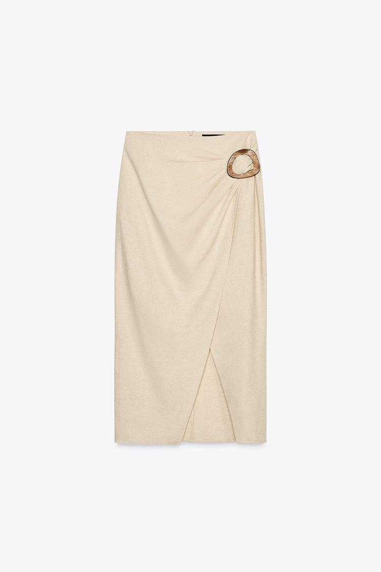 Linen Top And Skirt Co-Ord Set