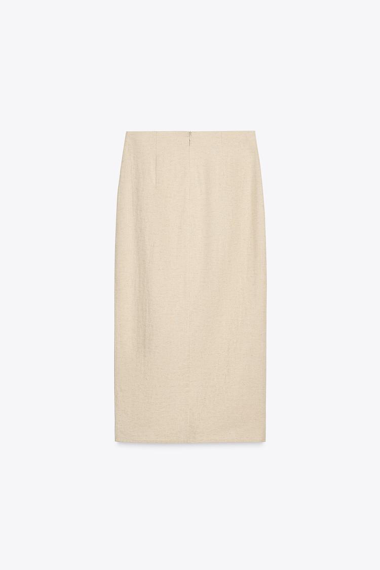 Linen Top And Skirt Co-Ord Set