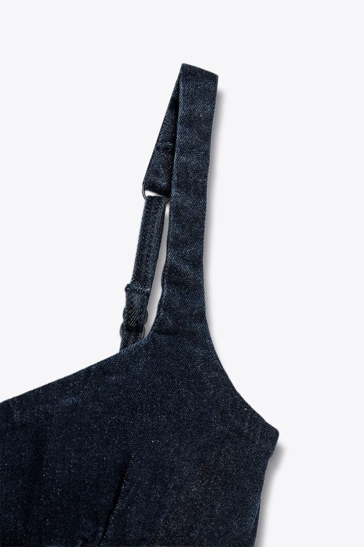 Strappy Denim Short Dress