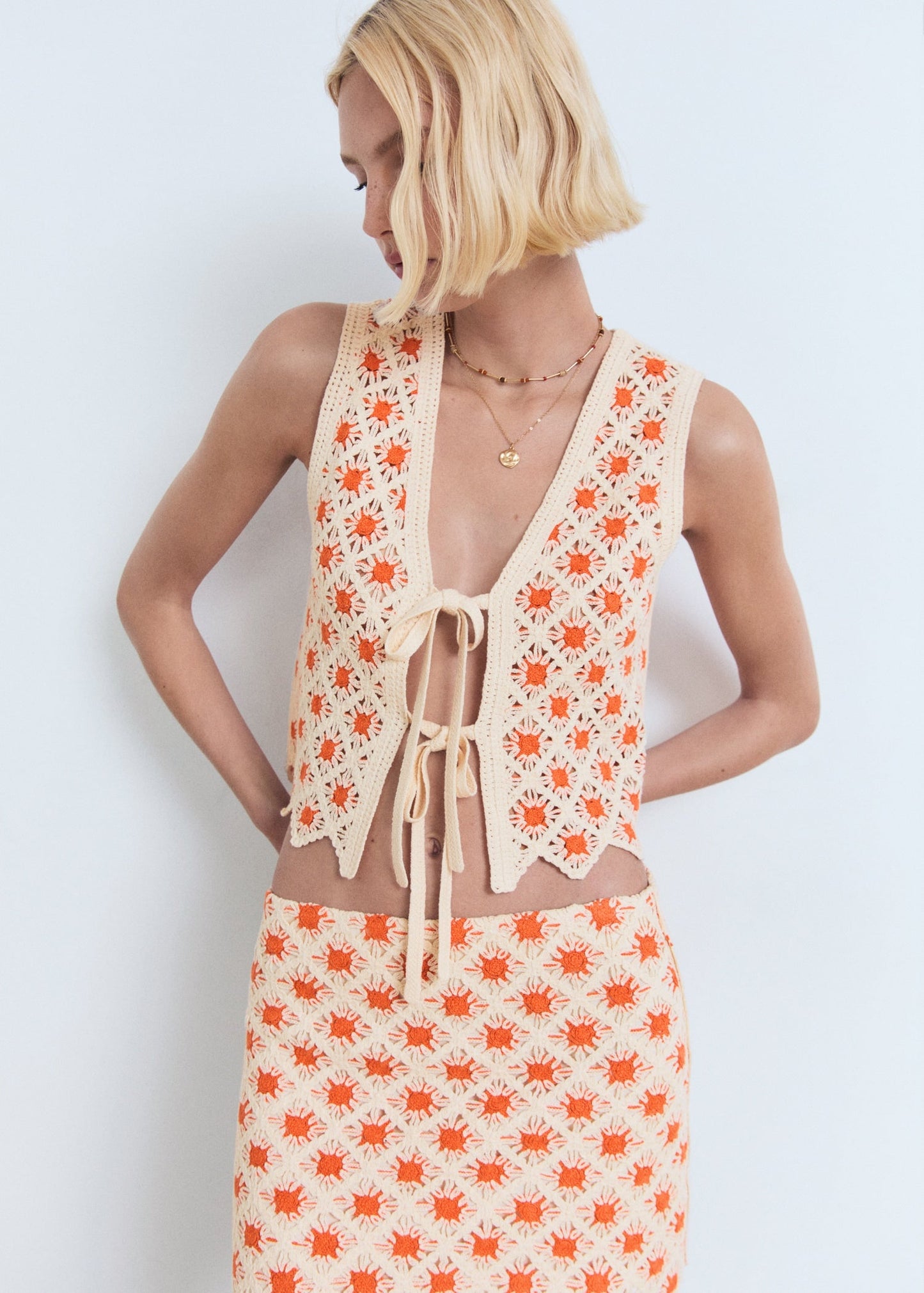 Gianna Crochet Top And Skirt Co-Ord Set