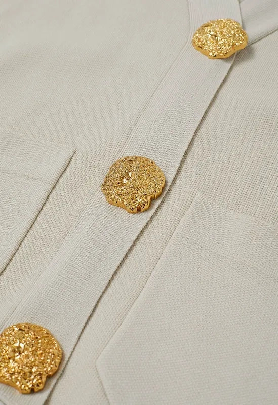 Golden Button Two-Piece Off-White Set