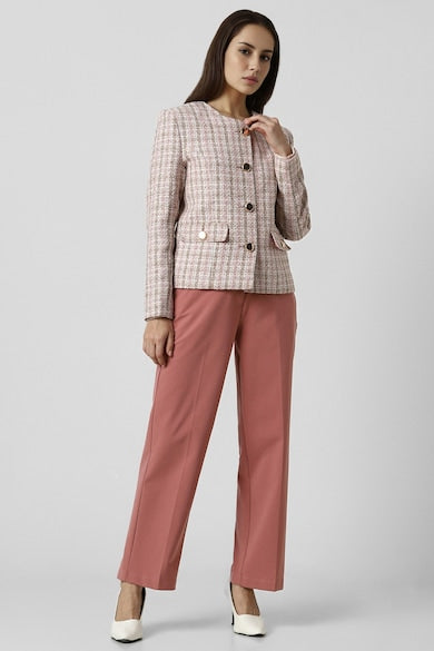 Elegant Checked Blazer