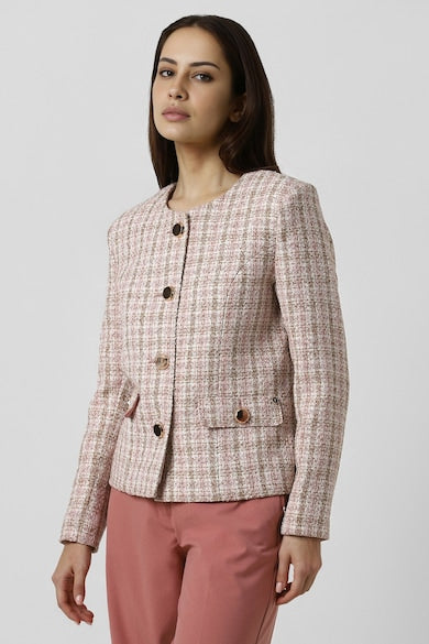 Elegant Checked Blazer