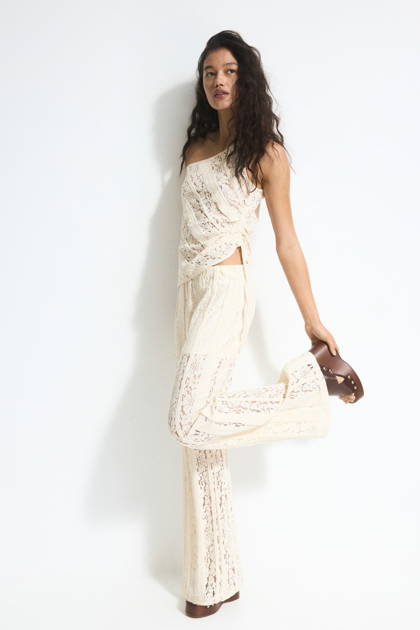 Lace Co-Ord Set In Cream