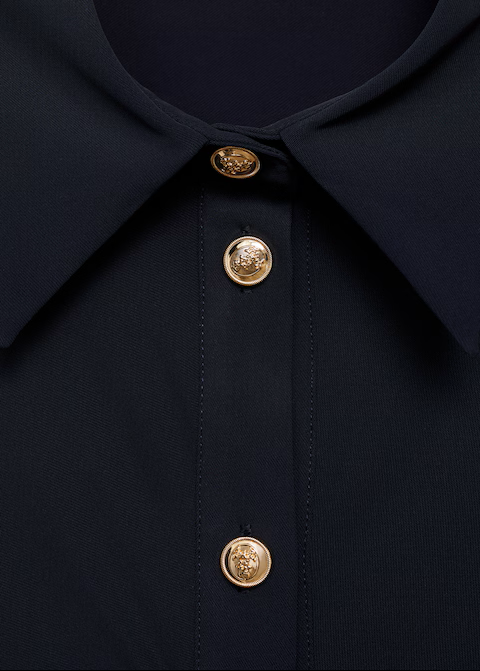 Navy Blue Draped Waist Midi Dress