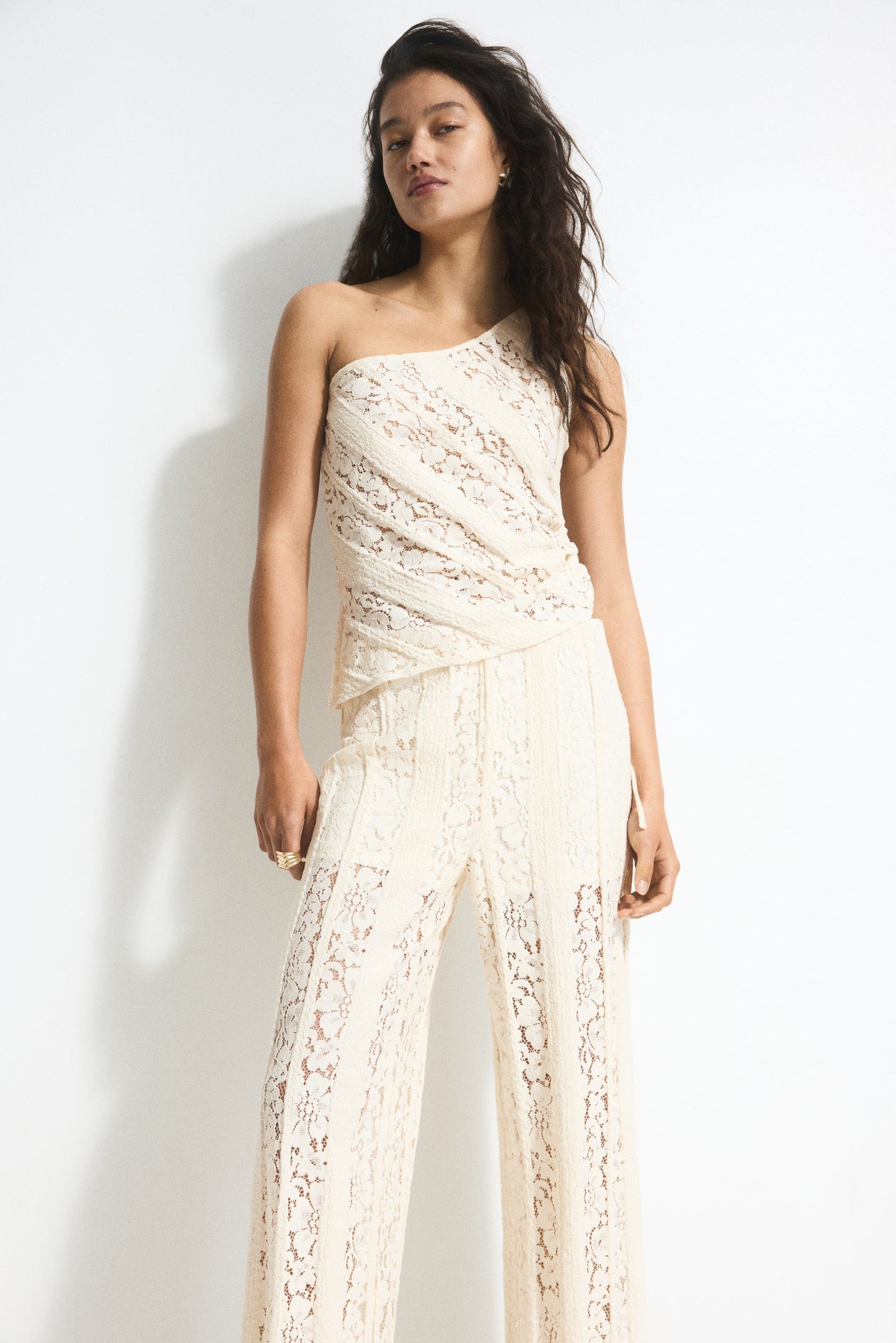 Lace Co-Ord Set In Cream