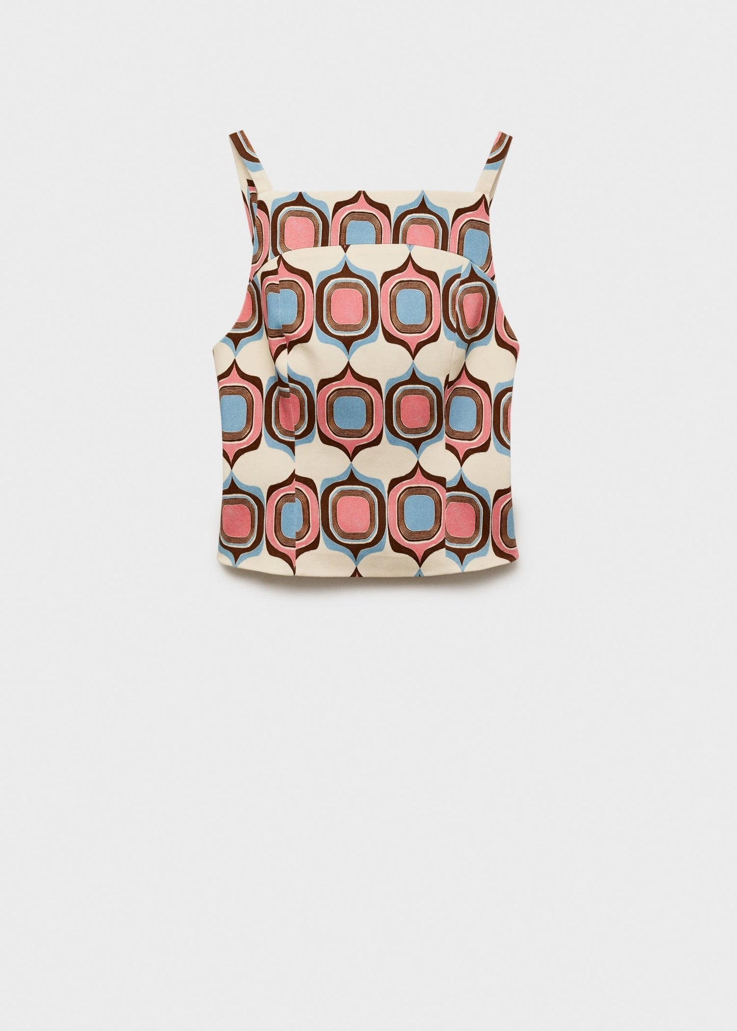 Printed Boat Neck Top And Skirt Co-Ord Set