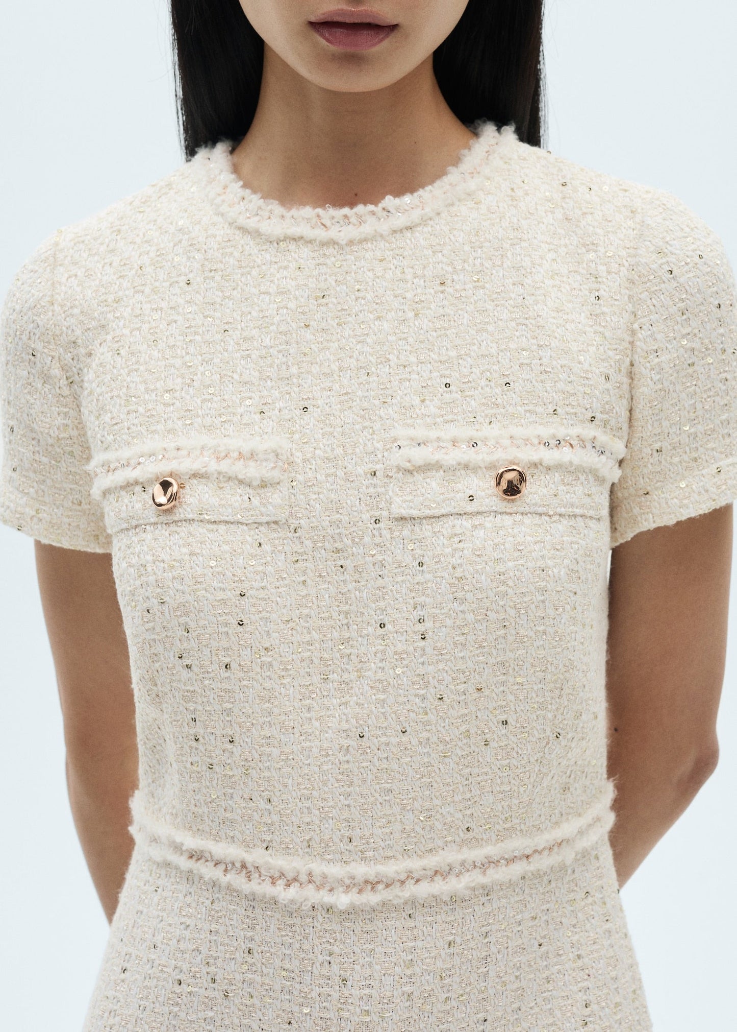 Cream Tweed Dress