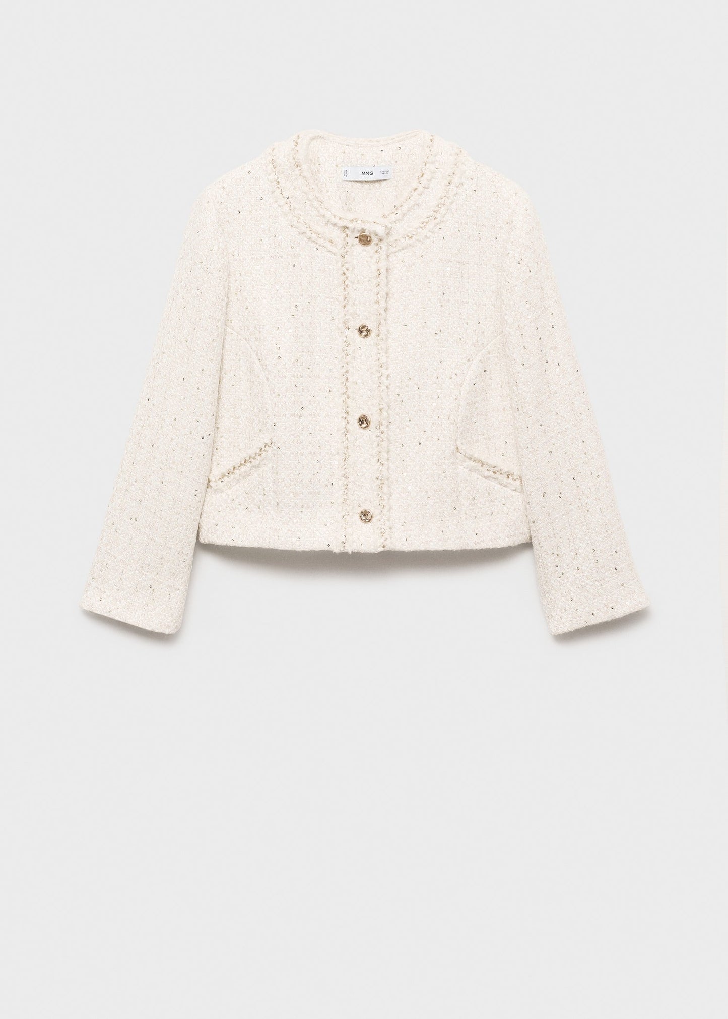 Tweed Jacket With Jewel Buttons