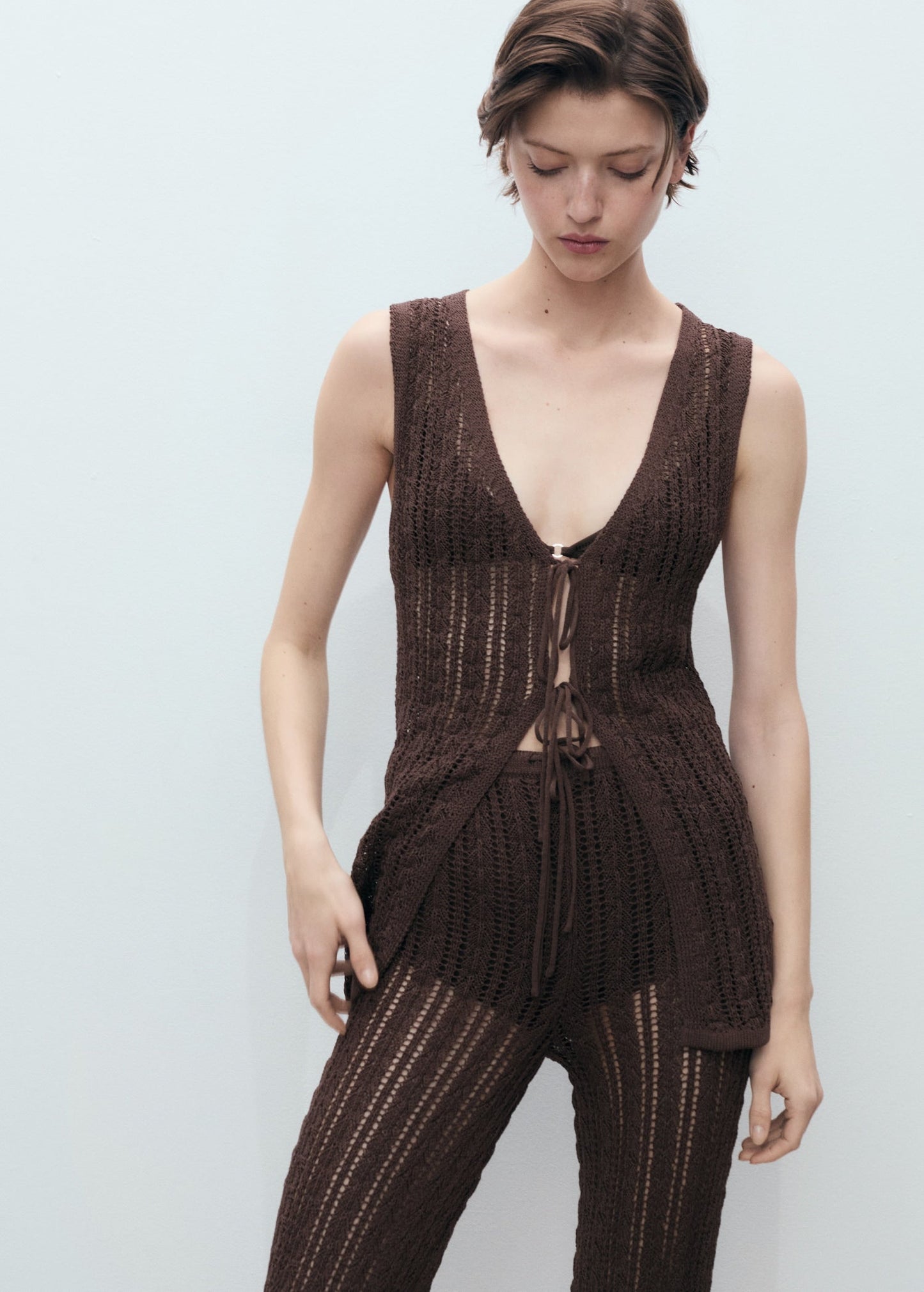 Openwork Knitted Co Ord Set