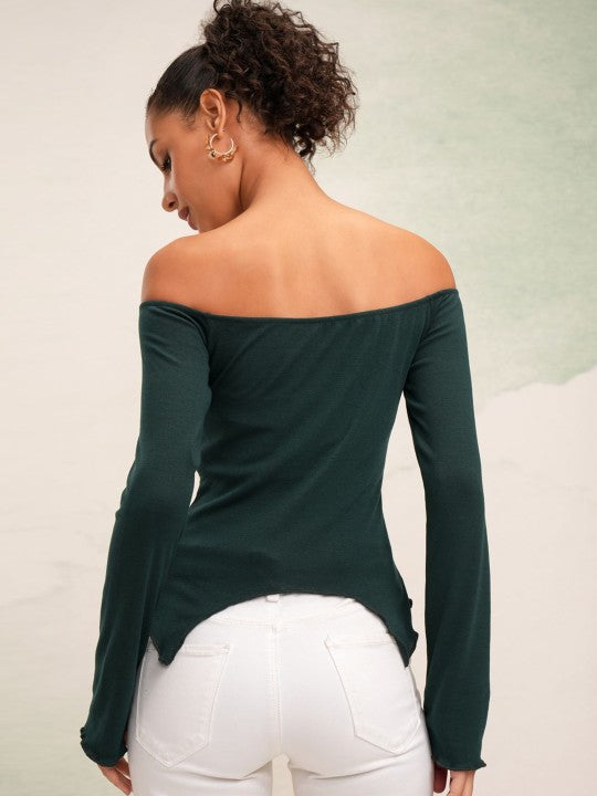 Off-Shoulder Twisted Bardot Top