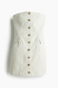 Button Front Bandeau Dress