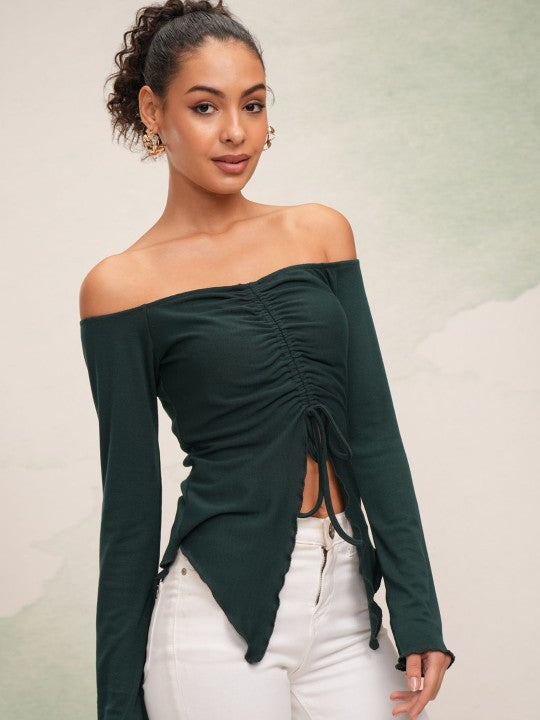 Off-Shoulder Twisted Bardot Top