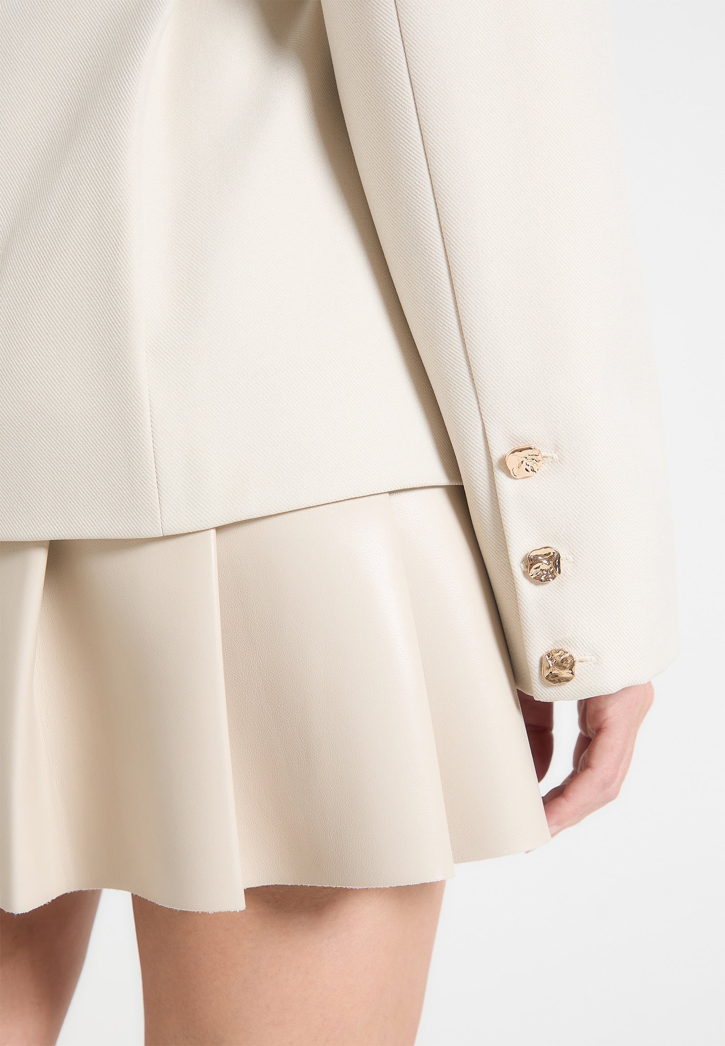 Blazer Dress with Pleated Skirt Detail