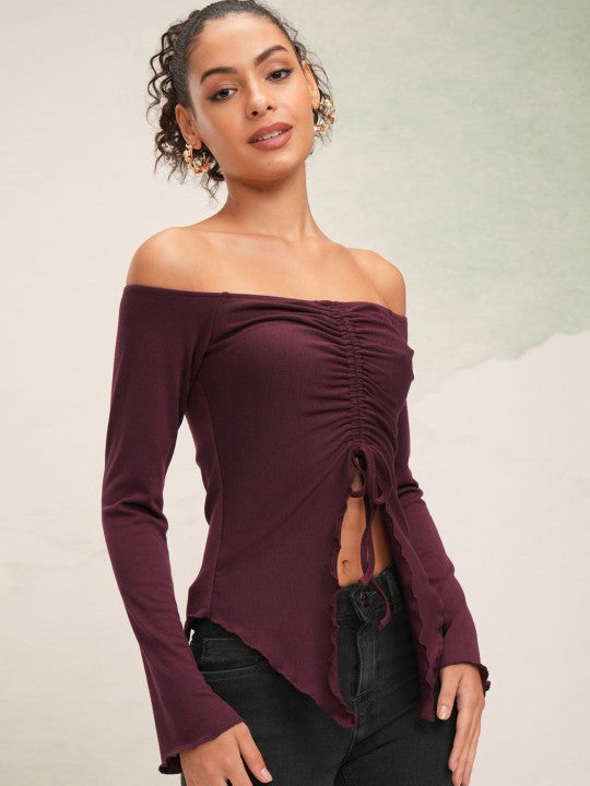Off-Shoulder Twisted Bardot Top