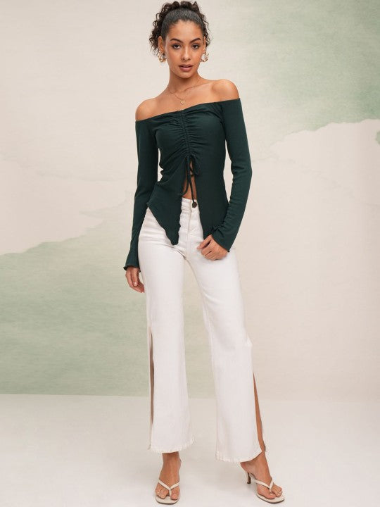 Off-Shoulder Twisted Bardot Top
