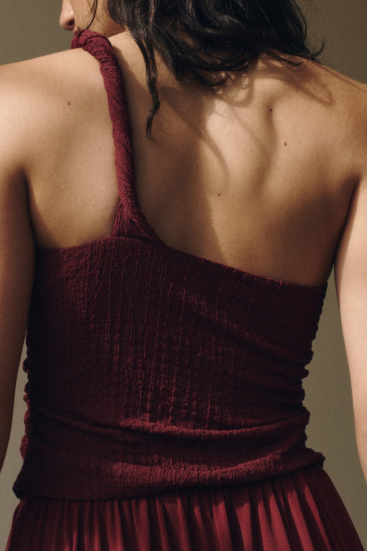 Red Berry One Shoulder Top