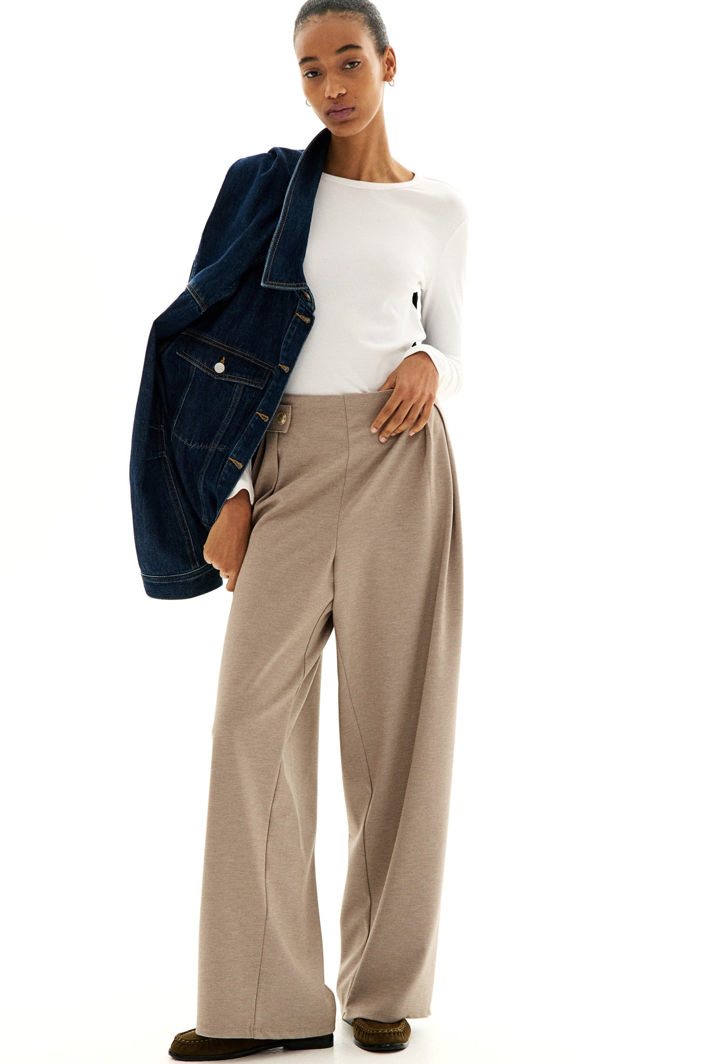 Beige Jersey Trousers