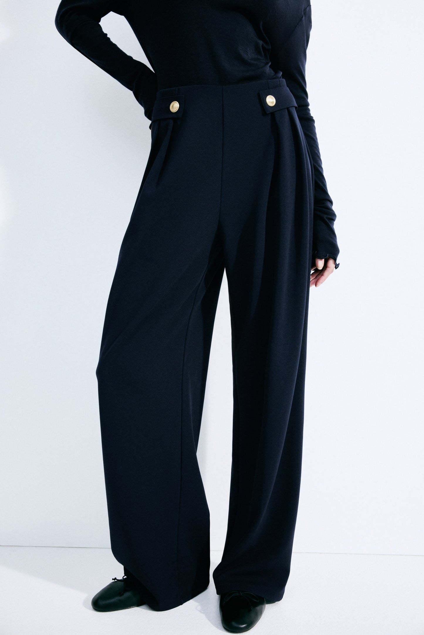 Navy Jersey Trousers