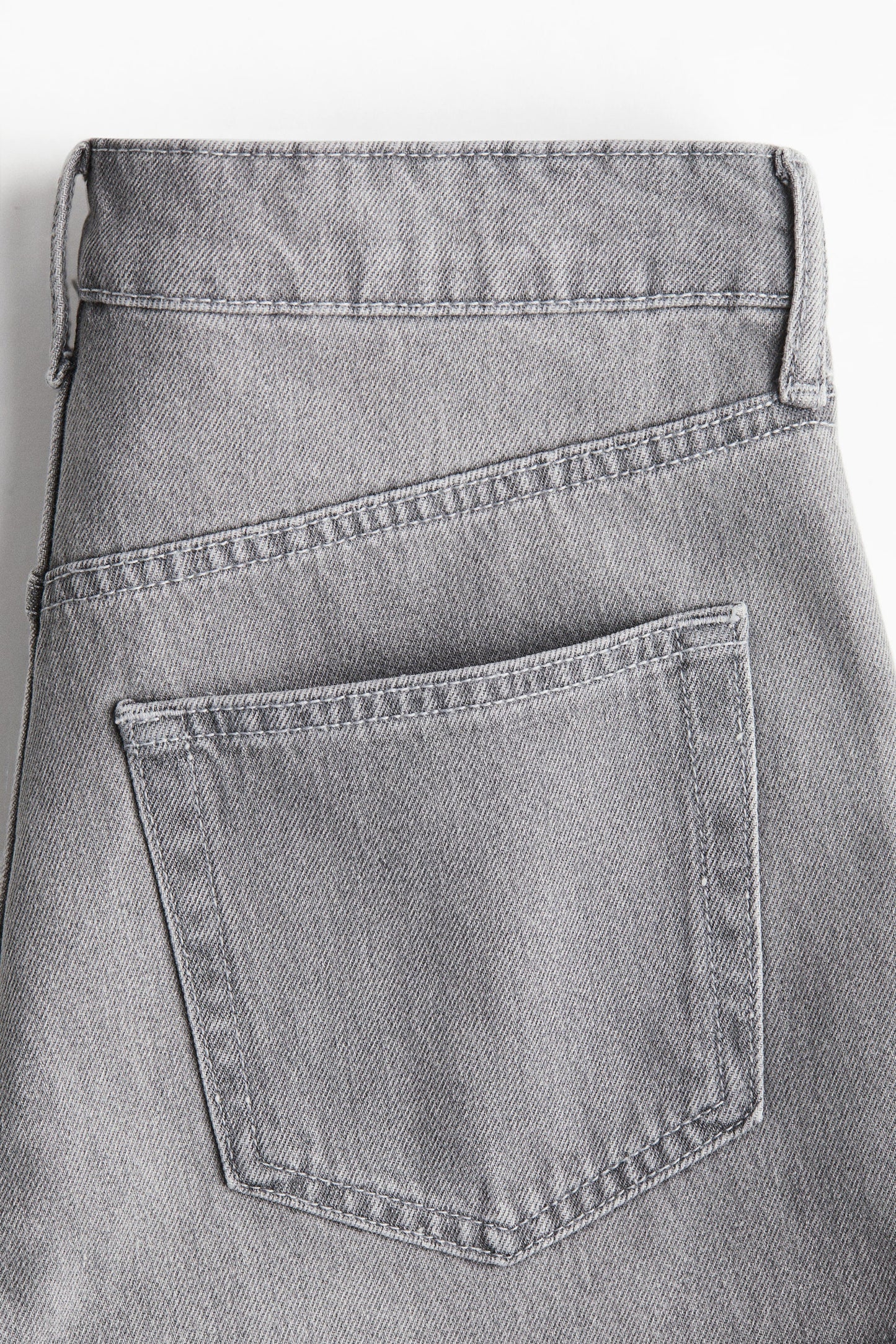 High Denim Shorts In Grey
