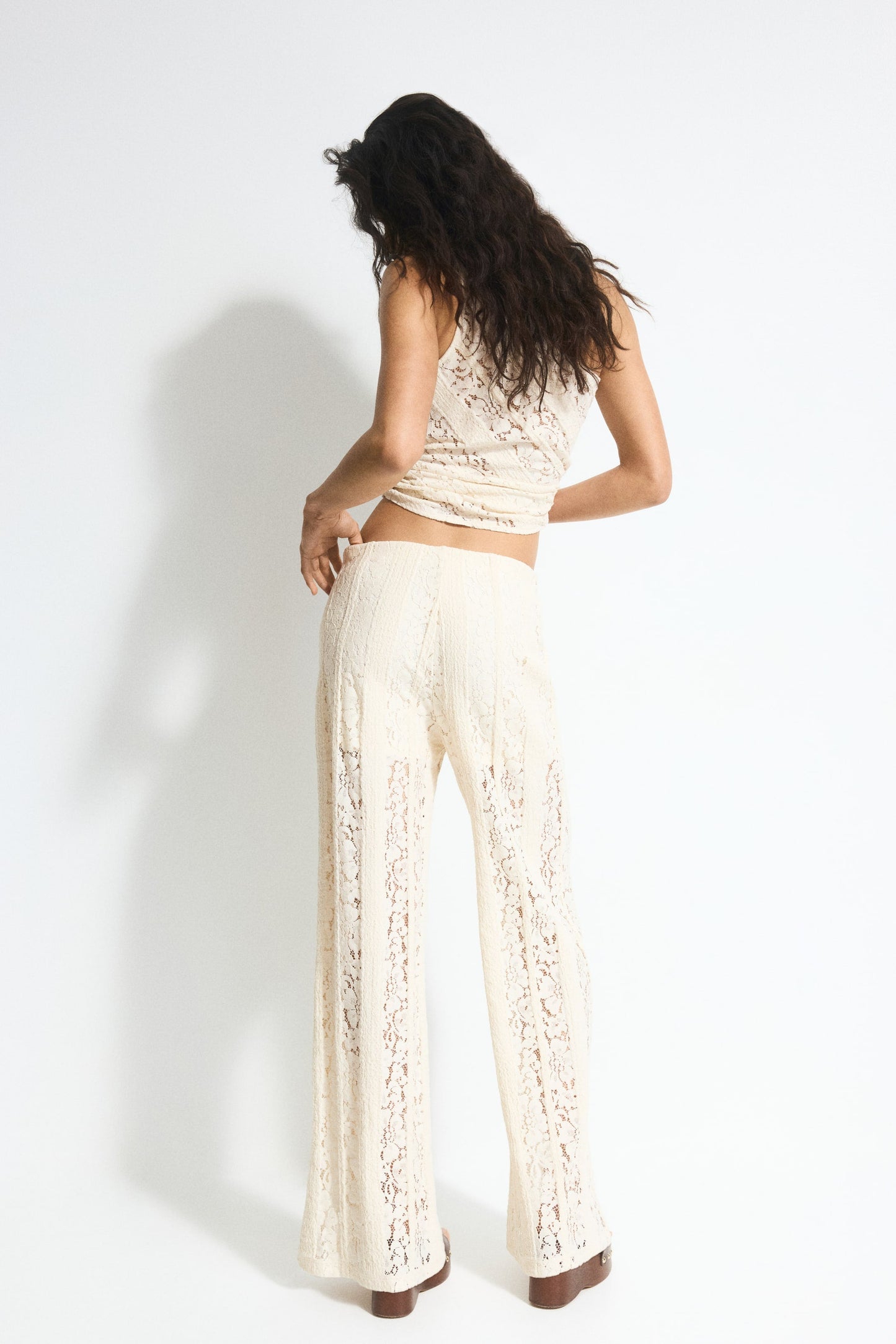 Lace Co-Ord Set In Cream