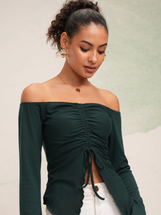 Off-Shoulder Twisted Bardot Top
