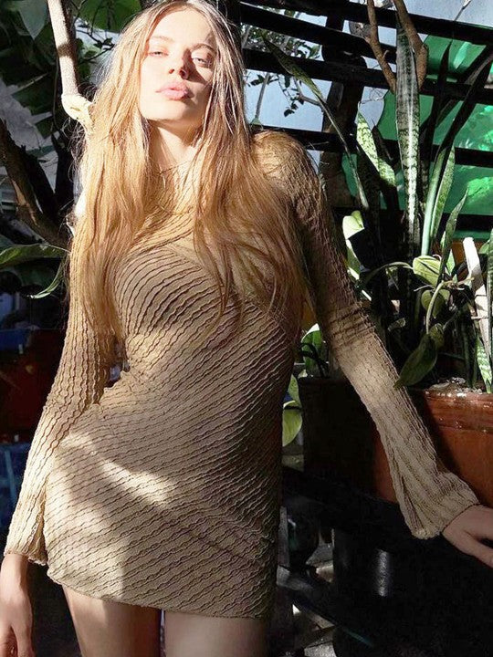 Long Sleeves Sheath Mini Dress
