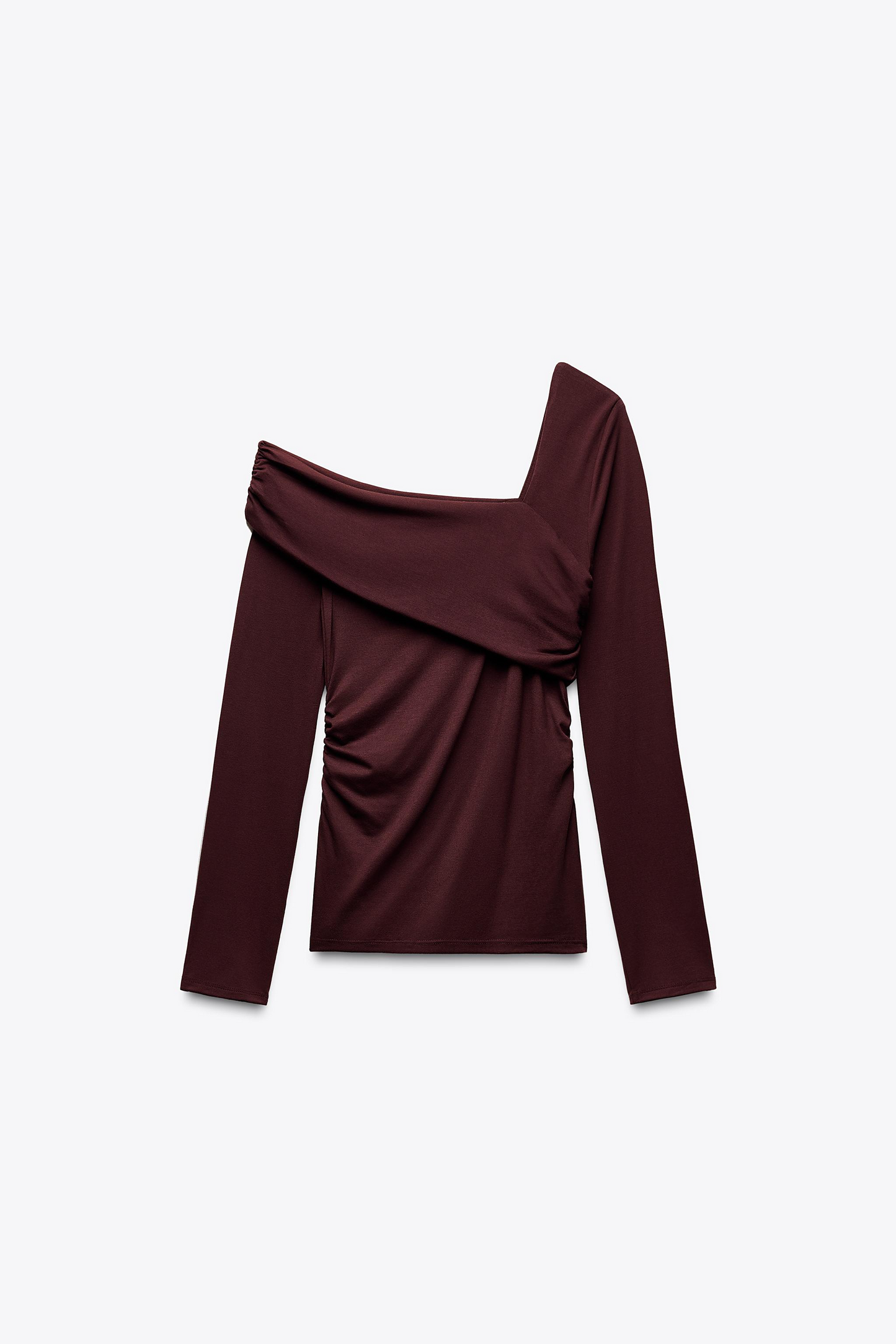 Quinlan Asymmetric Neckline Top In Wine